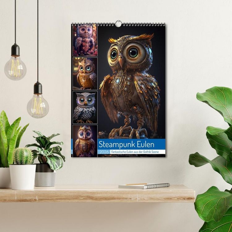 Produktbild: Steampunk Eulen (Wandkalender 2026 DIN A3 hoch), CALVENDO Monatskalender
