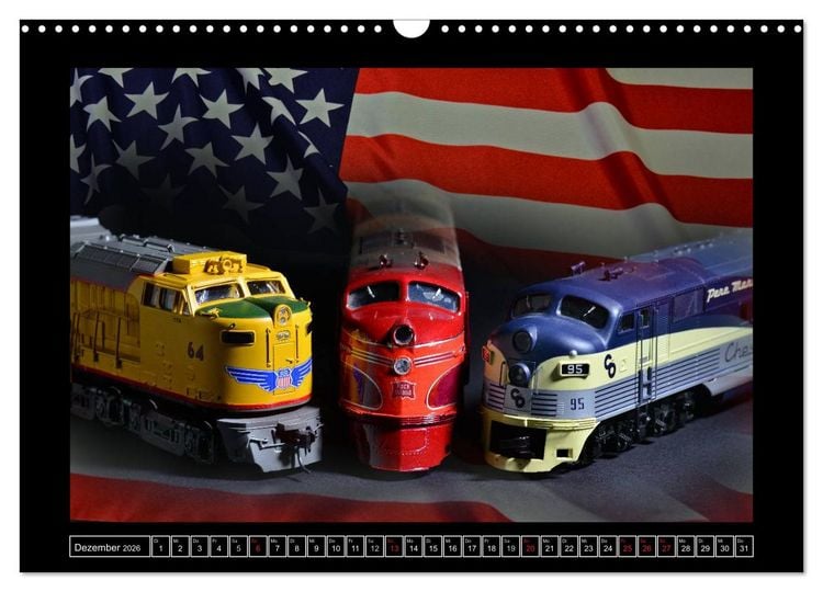 Produktbild: Amerikanische Modelleisenbahnen (Wandkalender 2026 DIN A3 quer), CALVENDO Monatskalender