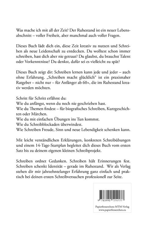 Produktbild: Schreib dich gl&uuml;cklich! Kreativ sein im Ruhestand &ndash; Schritt f&uuml;r Schritt zum eigenen Text Bd. 1