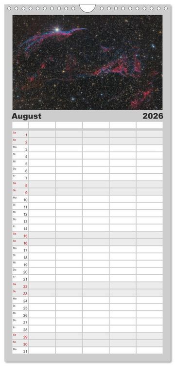 Produktbild: Familienplaner 2026 - Beeindruckendes Universum mit 5 Spalten (Wandkalender, 21 x 45 cm) CALVENDO