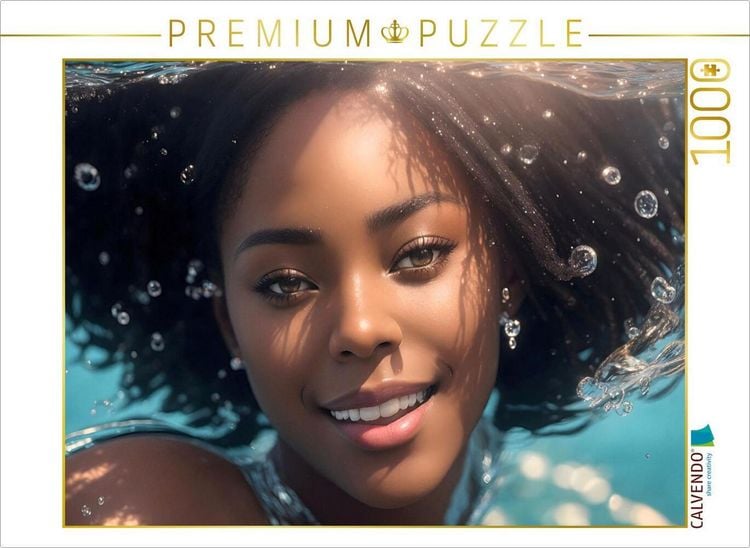 Produktbild: CALVENDO Puzzle Dunkelh&auml;utige Sch&ouml;nheit unter Wasser | 1000 Teile Lege-Gr&ouml;&szlig;e 64x48cm Foto-Puzzle f&uuml;r gl&uuml;ckliche Stunden