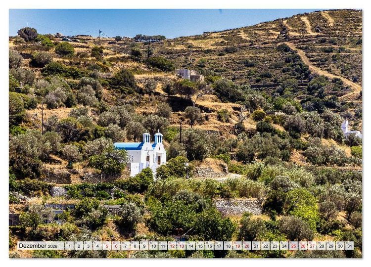 Produktbild: Die Insel Naxos - Ein Traum in blau und wei&szlig; (Wandkalender 2026 DIN A3 quer), CALVENDO Monatskalender
