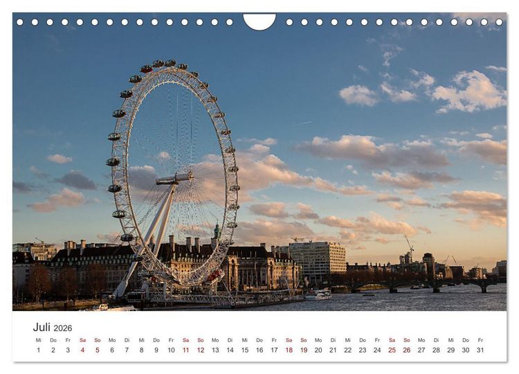 Produktbild: London - Die faszinierende Hauptstadt Englands. (Wandkalender 2026 DIN A4 quer), CALVENDO Monatskalender