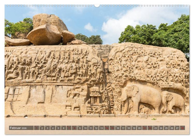 Produktbild: Indien - Mahabalipuram (hochwertiger Premium Wandkalender 2026 DIN A2 quer), Kunstdruck in Hochglanz