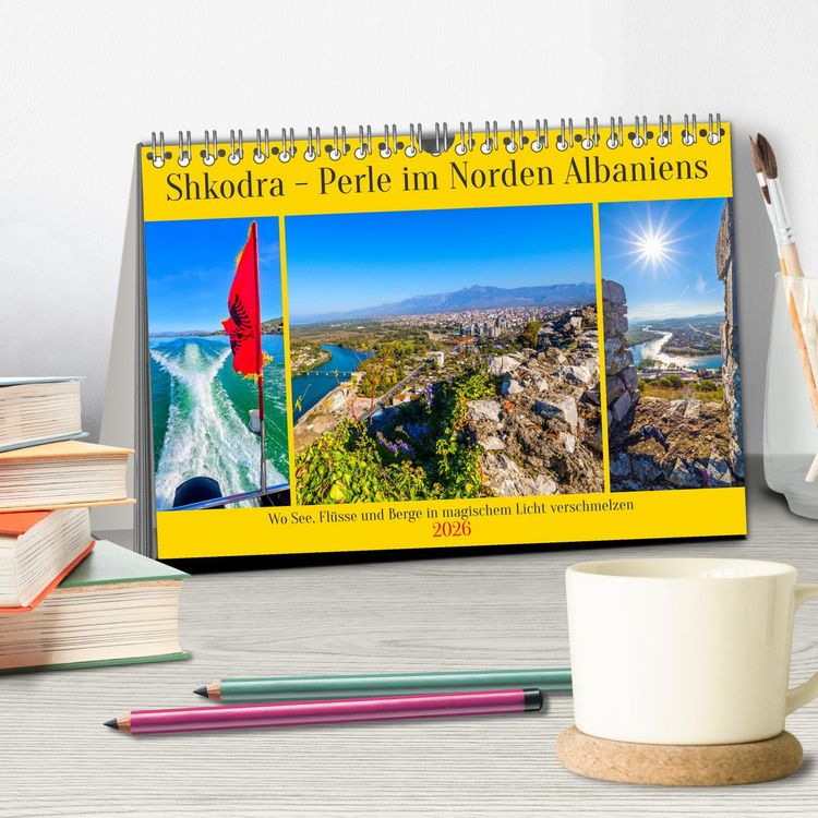 Produktbild: Shkodra &ndash; Perle im Norden Albaniens (Tischkalender 2026 DIN A5 quer), CALVENDO Monatskalender