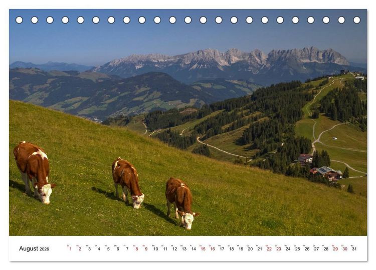 Produktbild: Kitzb&uuml;hel, Sportstadt und Wanderparadies (Tischkalender 2026 DIN A5 quer), CALVENDO Monatskalender