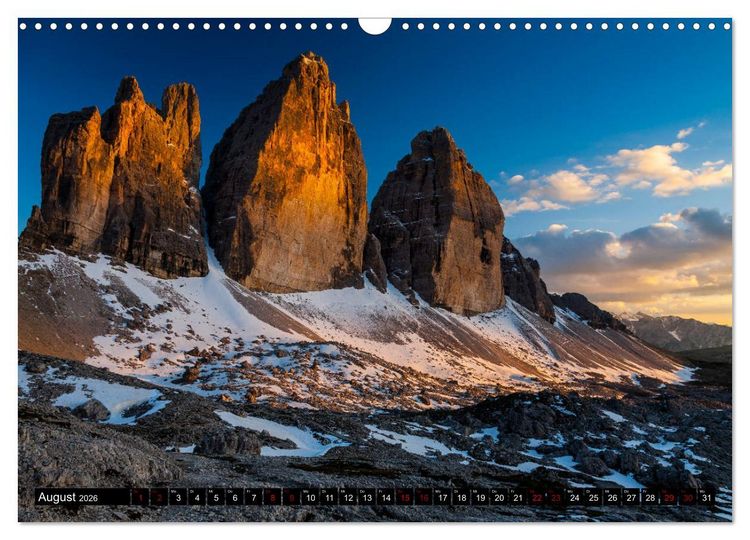 Produktbild: Drei Zinnen. Sextner Dolomiten (Wandkalender 2026 DIN A3 quer), CALVENDO Monatskalender