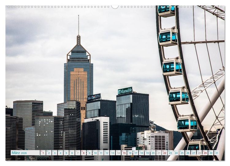 Produktbild: HONGKONG Skyline und Stadtleben (hochwertiger Premium Wandkalender 2026 DIN A2 quer), Kunstdruck in Hochglanz