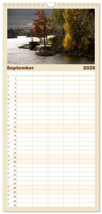 Produktbild: Familienplaner 2026 - Schwedens V&auml;rmland mit 5 Spalten (Wandkalender, 21 x 45 cm) CALVENDO