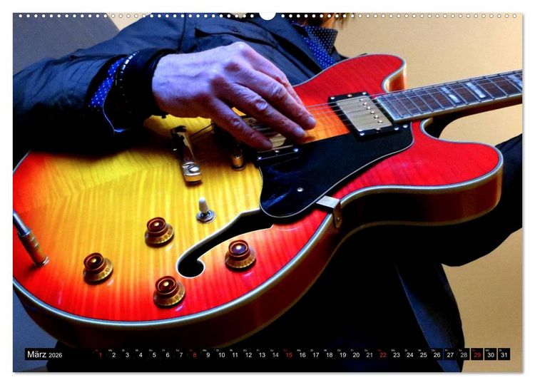 Produktbild: JAZZGITARREN in Szene gesetzt (Wandkalender 2026 DIN A2 quer), CALVENDO Monatskalender