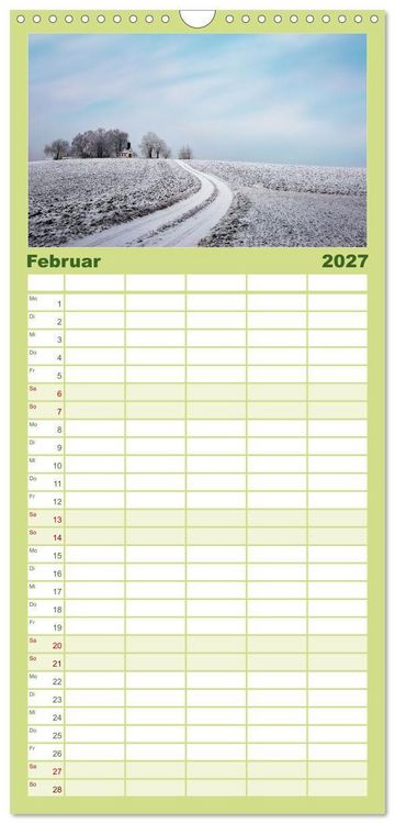 Produktbild: Familienplaner 2027 - Farbenfrohe Heimat mit 5 Spalten (Wandkalender, 21 x 45 cm) CALVENDO