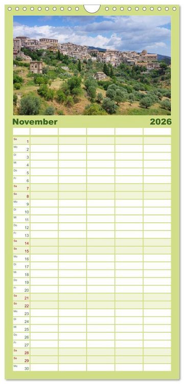 Produktbild: Familienplaner 2026 - Kalabrien mit 5 Spalten (Wandkalender, 21 x 45 cm) CALVENDO