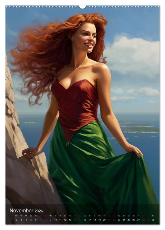 Produktbild: Elegant mit langem Haar (hochwertiger Premium Wandkalender 2026 DIN A2 hoch), Kunstdruck in Hochglanz