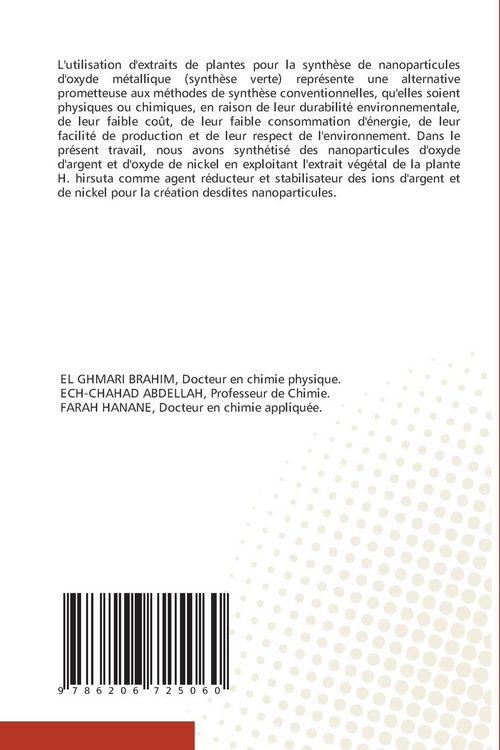 Produktbild: Biosynth&egrave;se, caract&eacute;risation et application des nanoparticules