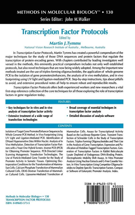 Produktbild: Transcription Factor Protocols