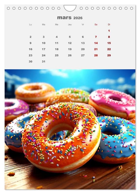 Produktbild: Les aventures sucr&eacute;es des donuts (Calendrier mural 2026 DIN A4 horizontal), CALVENDO calendrier mensuel