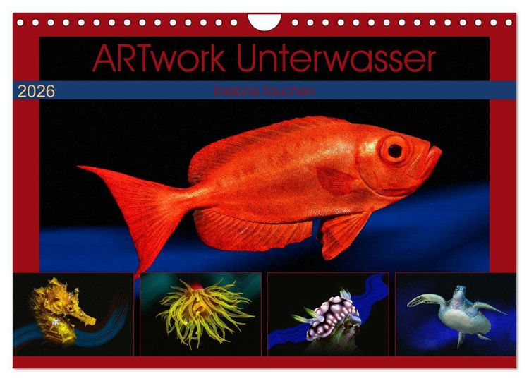 Produktbild: Artwork Unterwasser - Erlebnis Tauchen (Wandkalender 2026 DIN A4 quer), CALVENDO Monatskalender