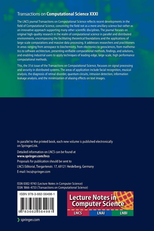 Produktbild: Transactions on Computational Science XXXI