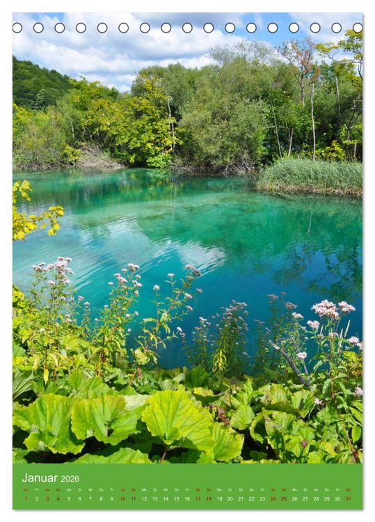 Produktbild: Erlebe mit mir die Zauberwelt der Plitvicer Seen (Tischkalender 2026 DIN A5 hoch), CALVENDO Monatskalender