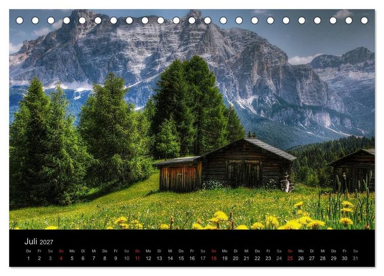 Produktbild: Mystische Dolomiten (Tischkalender 2027 DIN A5 quer), CALVENDO Monatskalender
