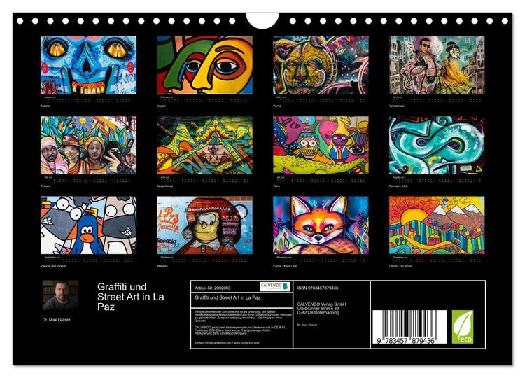 Produktbild: Graffiti und Street Art in La Paz (Wandkalender 2026 DIN A4 quer), CALVENDO Monatskalender