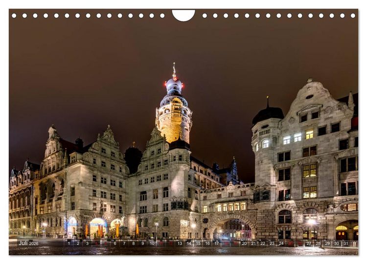 Produktbild: Nachts in Leipzig (Wandkalender 2026 DIN A4 quer), CALVENDO Monatskalender