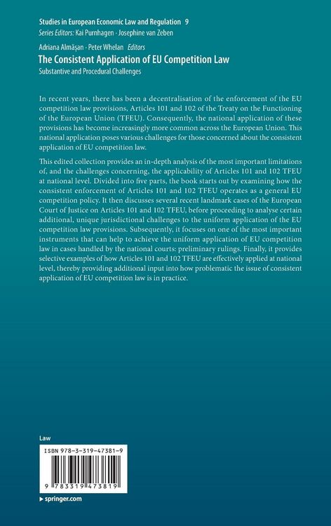 Produktbild: The Consistent Application of EU Competition Law