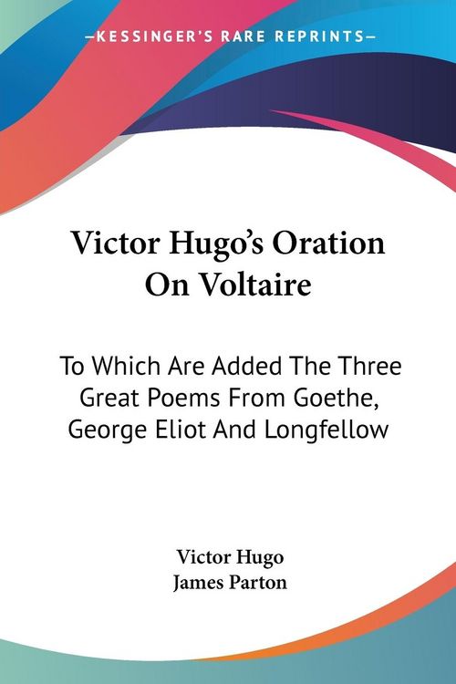Produktbild: Hugo, V: Victor Hugo's Oration On Voltaire