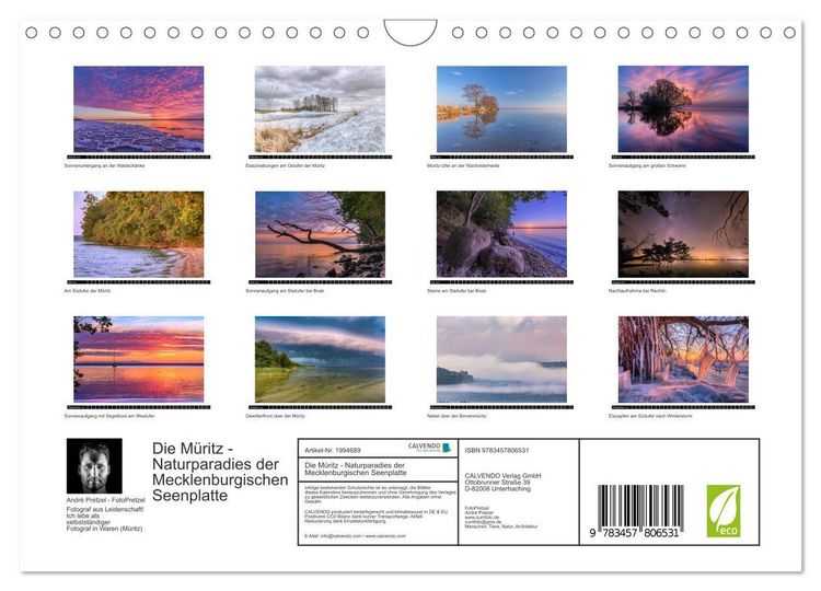 Produktbild: Die M&uuml;ritz - Naturparadies der Mecklenburgischen Seenplatte (Wandkalender 2026 DIN A4 quer), CALVENDO Monatskalender