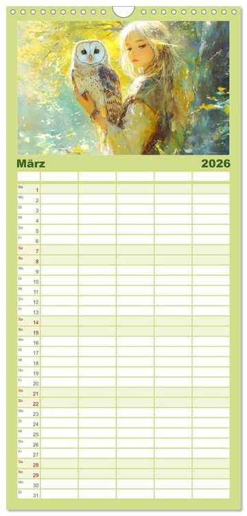 Produktbild: Familienplaner 2026 - Traumwelten. Mangas mit magischen Begegnungen mit 5 Spalten (Wandkalender, 21 x 45 cm) CALVENDO