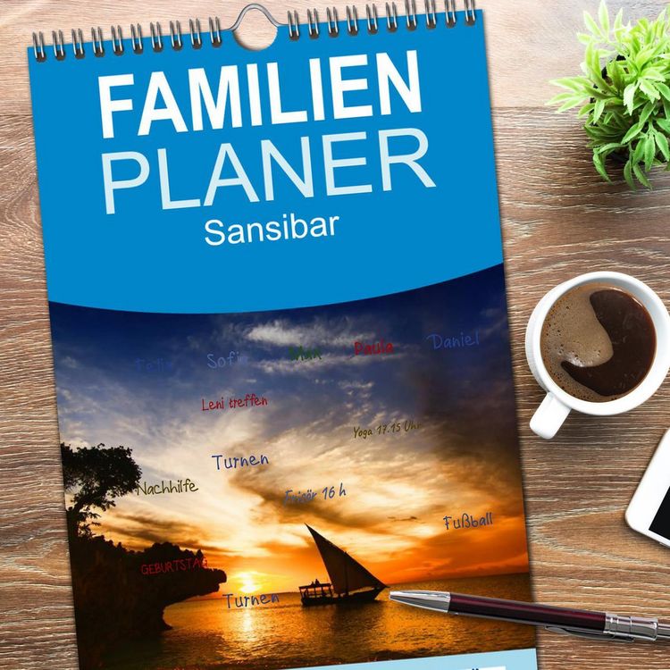 Produktbild: Familienplaner 2026 - Sansibar mit 5 Spalten (Wandkalender, 21 x 45 cm) CALVENDO
