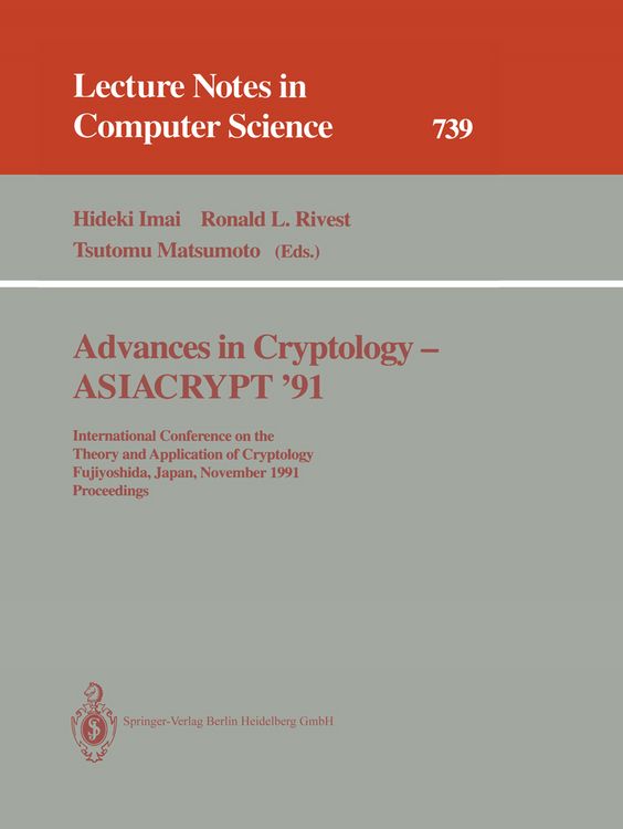Produktbild: Advances in Cryptology - ASIACRYPT '91