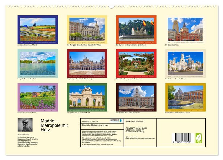 Produktbild: Madrid &ndash; Metropole mit Herz (hochwertiger Premium Wandkalender 2026 DIN A2 quer), Kunstdruck in Hochglanz