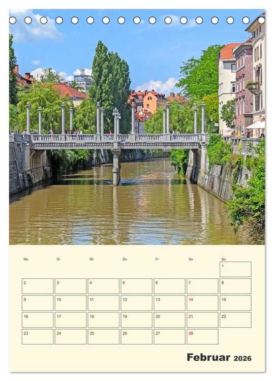 Produktbild: Ljubljana Sloweniens Hauptstadt (Tischkalender 2026 DIN A5 hoch), CALVENDO Monatskalender