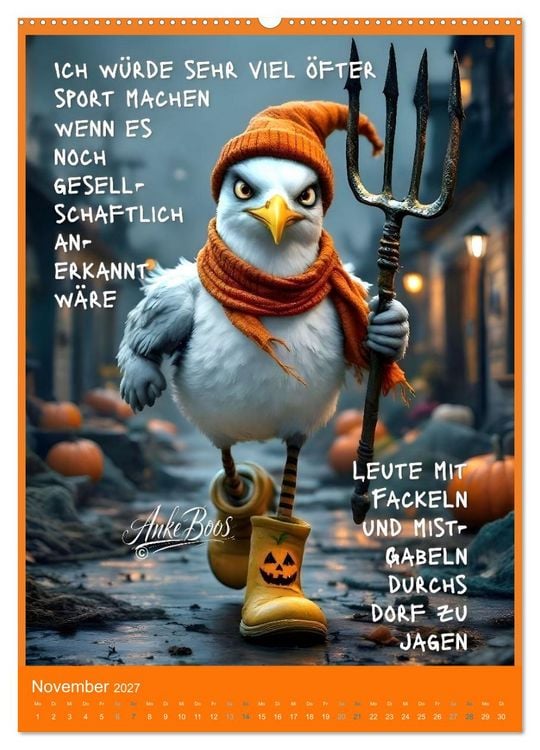 Produktbild: B&ouml;se M&ouml;wen - Jenseits des guten Geschmacks (hochwertiger Premium Wandkalender 2027 DIN A2 hoch), Kunstdruck in Hochglanz