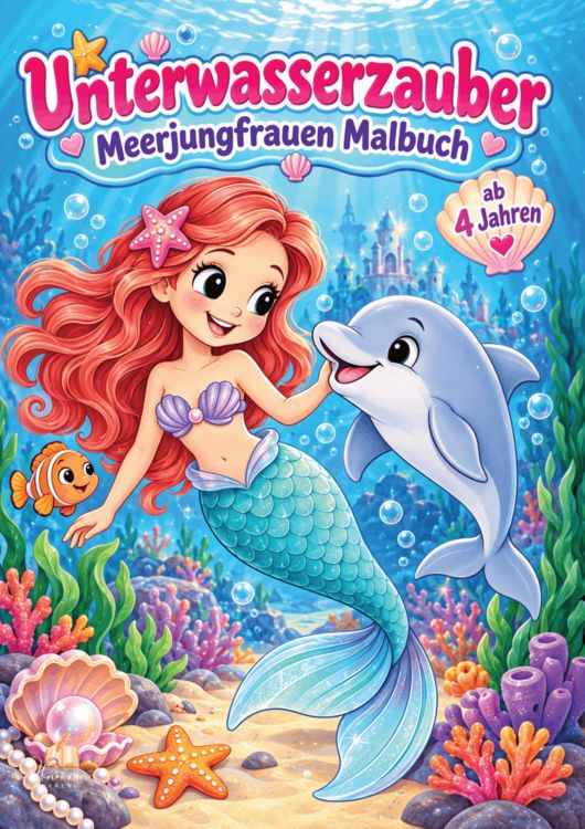 Produktbild: Unterwasserzauber &ndash; Meerjungfrauen Malbuch ab 4 Jahren mit 50 zauberhaften Ausmalbildern