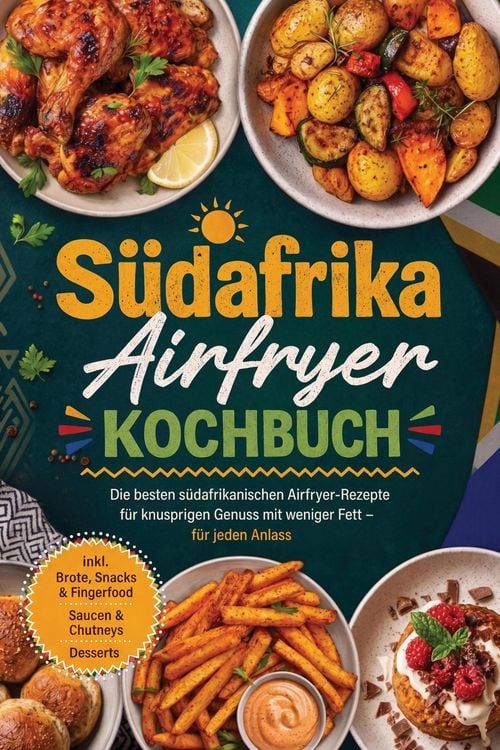Produktbild: S&uuml;dafrika Airfryer Kochbuch: Die besten s&uuml;dafrikanischen Airfryer-Rezepte f&uuml;r knusprigen Genuss mit weniger Fett - f&uuml;r jeden Anlass - inkl. Brote, Sna