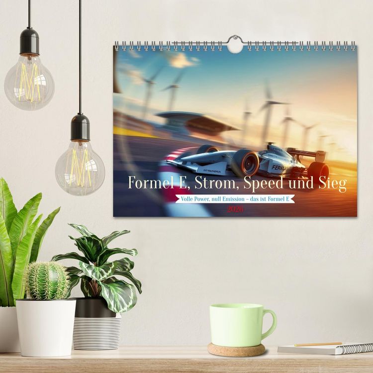 Produktbild: Formel E, Strom, Speed und Sieg (Wandkalender 2026 DIN A4 quer), CALVENDO Monatskalender