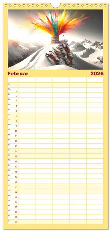 Produktbild: Familienplaner 2026 - Drummer - Color Splash Rhythms: Trommelschl&auml;ge und Farbexplosionen mit 5 Spalten (Wandkalender, 21 x 45 cm) CALVENDO