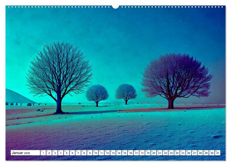 Produktbild: Der Lauf des Jahres dargestellt mit Naiver Kunst (hochwertiger Premium Wandkalender 2026 DIN A2 quer), Kunstdruck in Hochglanz