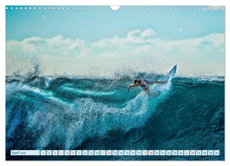 Produktbild: Surfen - Wasser, Wind und coole Typen (Wandkalender 2026 DIN A3 quer), CALVENDO Monatskalender