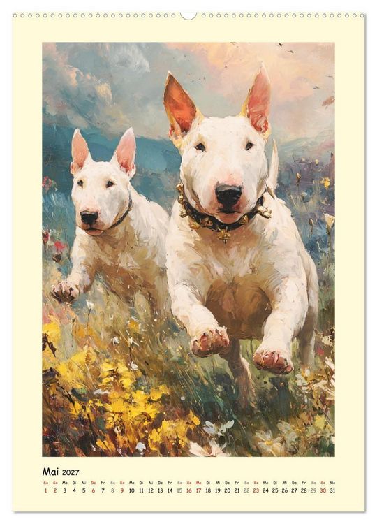 Produktbild: Gentlemen auf Pfoten. Der Bullterrier im k&uuml;nstlerischen Vintage-Stil (Wandkalender 2027 DIN A2 hoch), CALVENDO Monatskalender