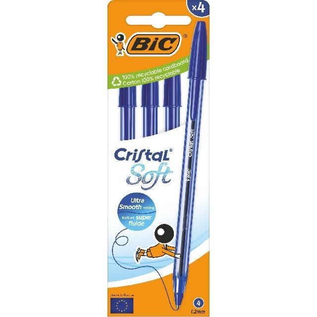 Produktbild: BIC Kugelschreiber Cristal Soft 0.45mm blau, 4er Set