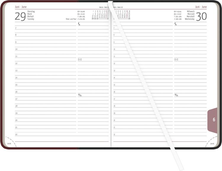 Produktbild: Buchkalender Premium Fire schwarz-rot A5 2027