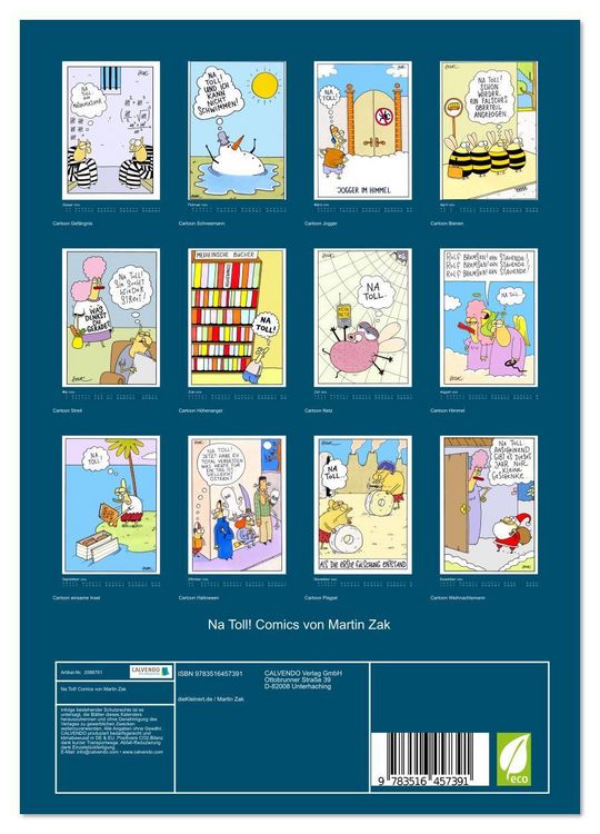 Produktbild: Na Toll! Comics von Martin Zak (Wandkalender 2026 DIN A4 hoch), CALVENDO Monatskalender