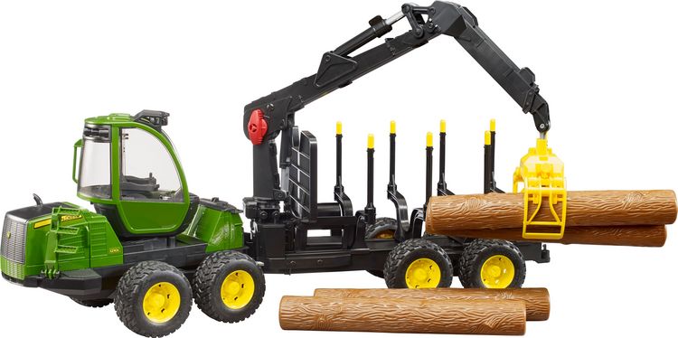 Produktbild: Bruder - John Deere 1210E - R&uuml;ckzug mit 4 Baumst&auml;mmen und Holzgreifer