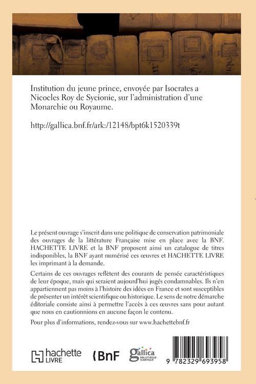 Produktbild: Institution du jeune prince, sur l'administration d'une monarchie ou Royaume