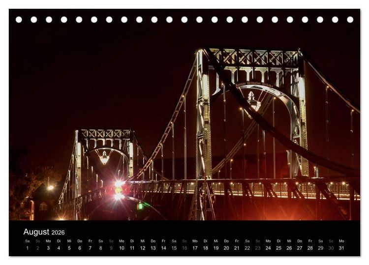 Produktbild: Kaiser-Wilhelm-Br&uuml;cke Wilhelmshaven (Tischkalender 2026 DIN A5 quer), CALVENDO Monatskalender