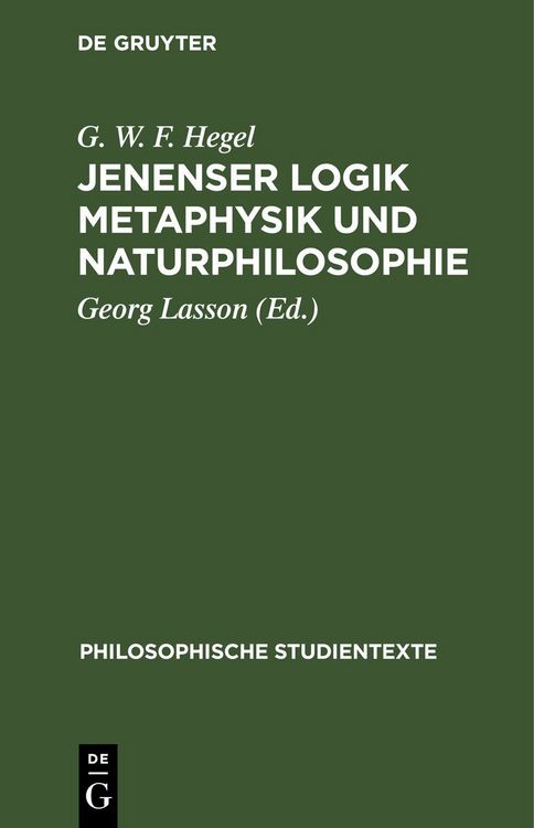 Produktbild: Jenenser Logik Metaphysik und Naturphilosophie