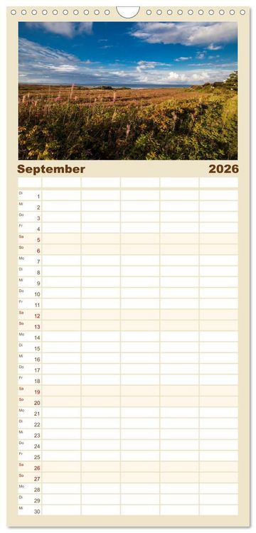 Produktbild: Familienplaner 2026 - Sylt - Strandspaziergang mit 5 Spalten (Wandkalender, 21 x 45 cm) CALVENDO